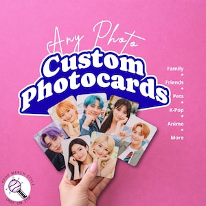 Custom Photocards, Personalized Glossy KPop Fan Cards for gifts and Concert Freebies