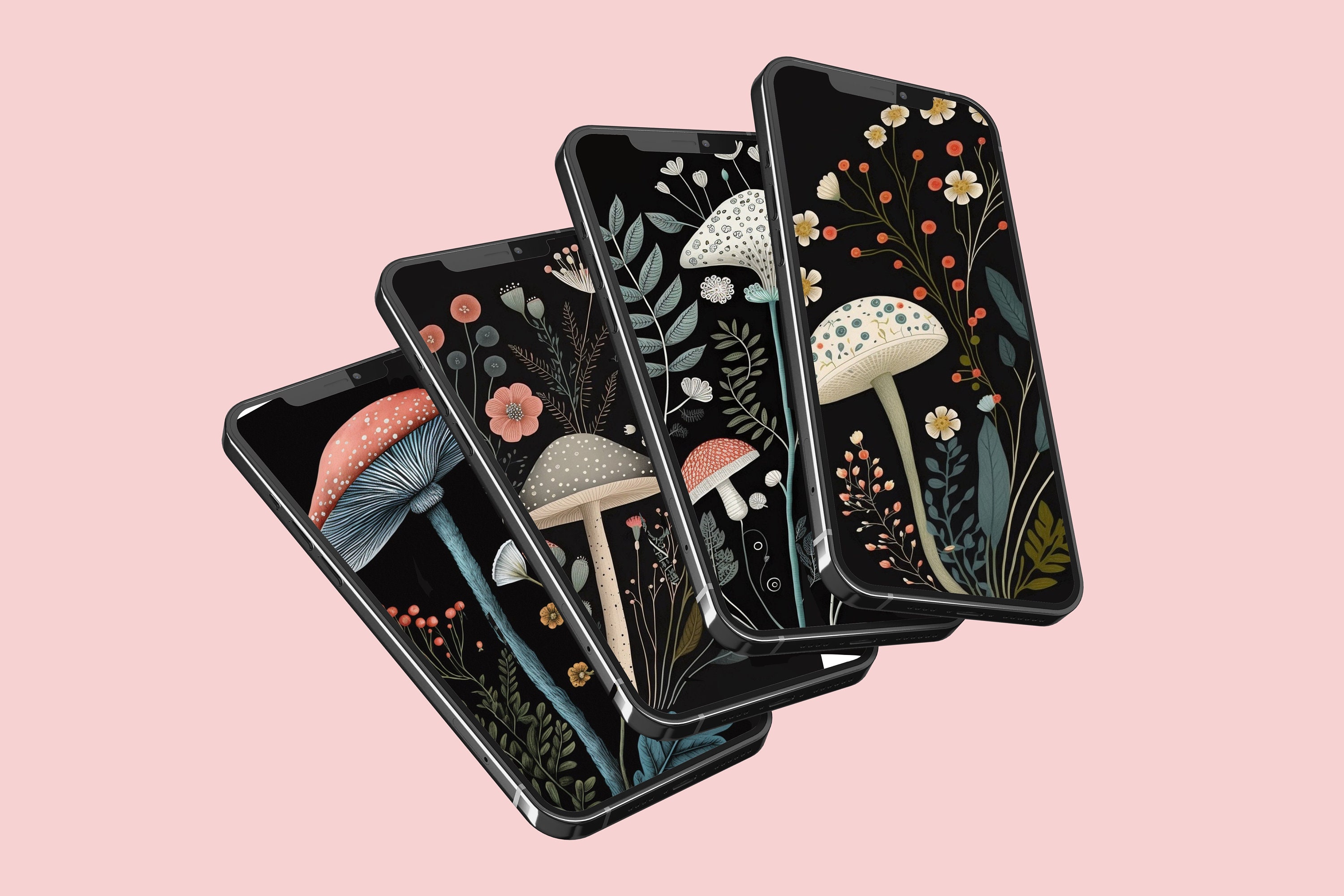 IPhone Wallpaper, Mushroom Wallpaper, Dark Wallpaper, 12 Aesthetic