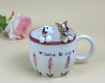 Taza de café personalizada con retrato de mascota: regalo personalizado para amantes de los perros y los gatos