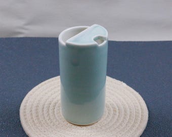 Handmade Ceramic Travel Mug: Personalized Coffee Cup, Blue Glaze