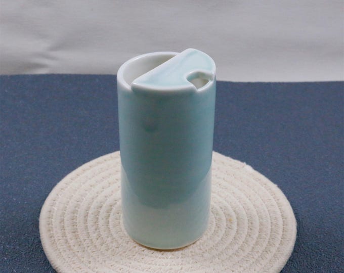 Handmade Ceramic Travel Mug: Personalized Coffee Cup, Blue Glaze