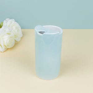 Handmade Ceramic Travel Mug: Personalized Coffee Tumbler with Silicone Lid