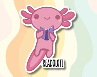 Handmade Axolotl Vinyl Sticker – Holographic Decal