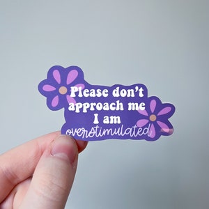 overstimulated mental health funny sticker