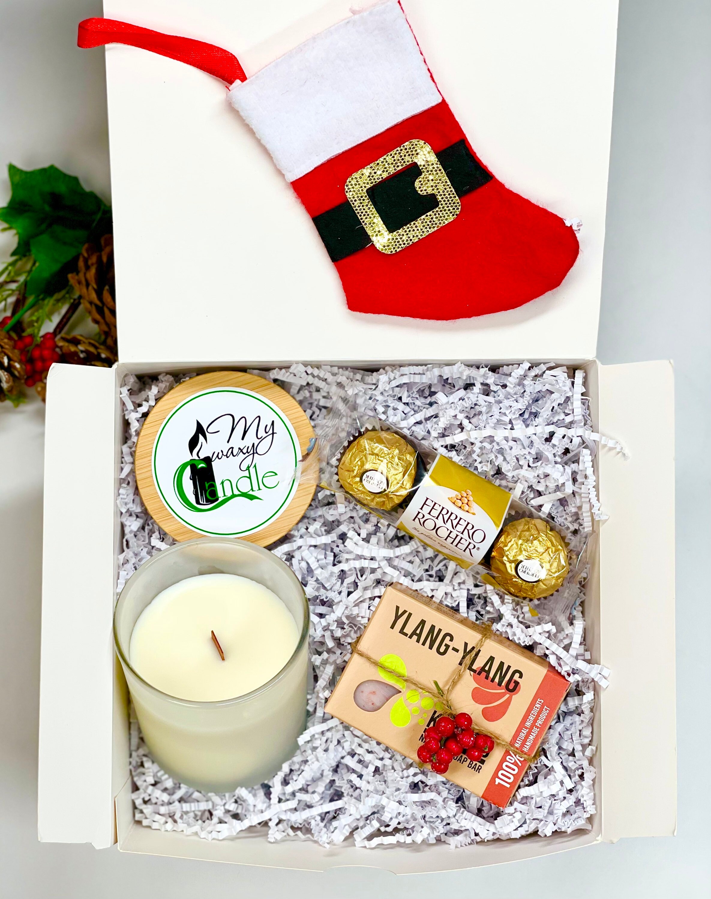 Christmas Candle Gift Set 100 Pure Organic Products, Christmas Gift