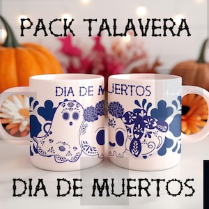 Digital Mug Templates | Talavera Day of the Dead | PNG Files for Sublimation on Custom Mugs