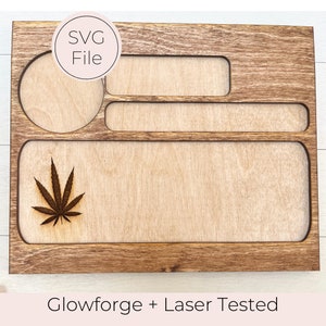 Cannabis Rolling Tray SVG File | Glowforge Cut File | Wood Rolling Tray SVG | Digital File | Stoner Tray | Weed Rolling | Marijuana Tray