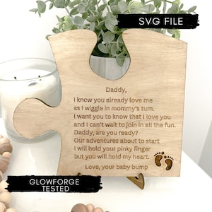 出産のお知らせ SVG デジタル ファイル | 出産予定のお知らせ Glowforge テスト済み | 妊娠のお知らせ | 新しいパパへの贈り物