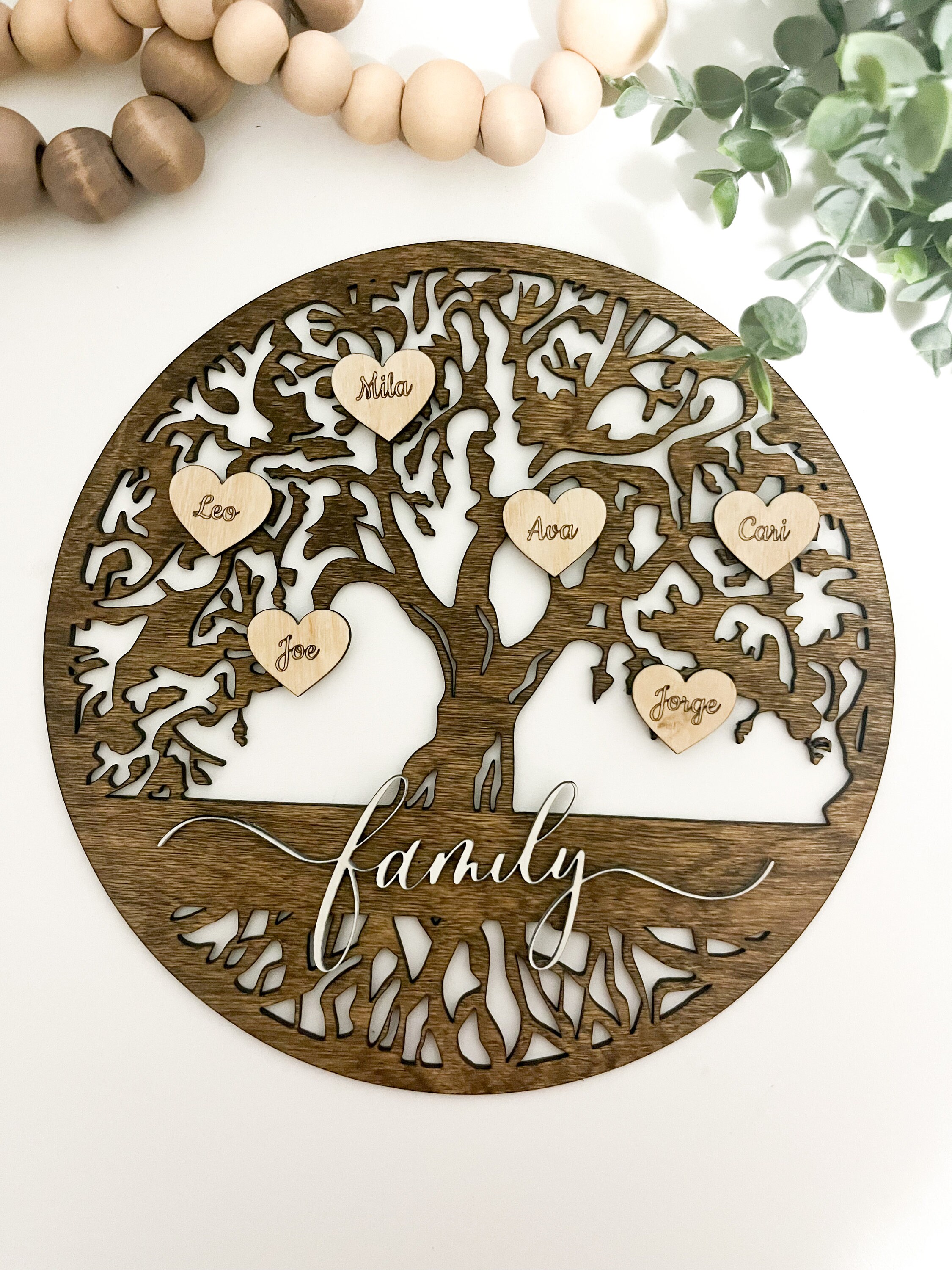 Family Tree Cut File | Glowforge File | Family Tree Gift | Mothers