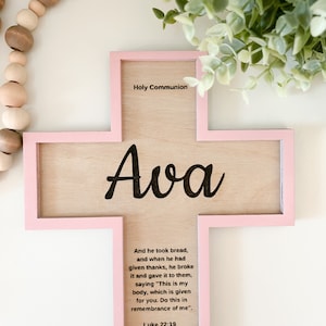 Communion Cross Cut File | Glowforge tested Cut File | Engraved Communion Gift| | Cross SVG Cut File | Godparents Gift For Communion