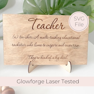 Teacher Thank you Card| Wooden Gift Card  SVG | Glowforge Tested | Teacher Appreciation Gift | End of school gifts | Teacher SVG