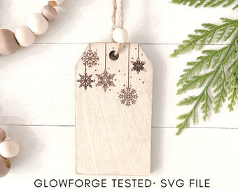 Gift Tag SVG | Glowforge Tested Digital Gift Tag Cut File  | Custom Ornament SVG File | Glowforge Digital File |Christmas Tag SVG