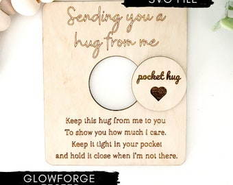 Pocket Hug SVG Digital File / Glowforge probado Cut File / Back To School Gift / Kids Stocking Stuffer / Friends Gift / Kids Pocket Hug