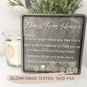 Dimes From Heaven SVG File | Glowforge Cut File | Pennies From Heaven SVG | Digital File | Coins From Heaven | Dime bank SVG File