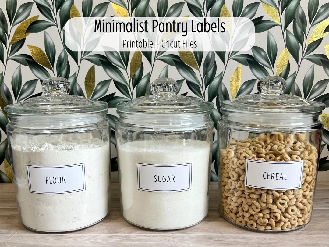Minimalist Pantry Labels Printable, Kitchen Label Set, Cricut Print ...