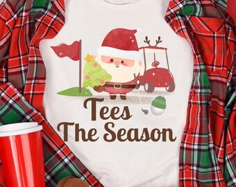 Golf Weihnachten Digitaler Download Tees Die Saison, Spaß Golfer Geschenk Sofortiger Download, lustige Weihnachten Golf Pro PNG zum ausdrucken für Sie oder Ihn