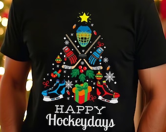 Weihnachten Hockey Matching PNG Shirts Digitaler Download, Fun Happy Hockeydays Sofort-Datei, Hockey Geschenk Familie Weihnachten druckbare SVG