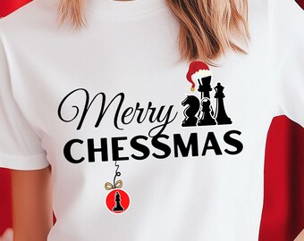 Schach Weihnachten Digitaler Download, Fun Merry Chessmass Sofort-Download, Schachspieler Weihnachten PNG Chess Club Printable für Sie oder Ihn