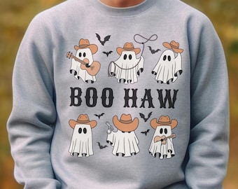 Niedliche Halloween Cowboy Geister SVG PNG, Western Halloween digitaler Download, Spaß Howdy Halloween druckbar, Boo Haw gruselige Saison