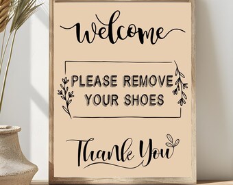 Bitte entfernen Sie die Schuhe Zeichen, Druckbar entfernen Sie keine Schuhe Zeichen, Sofort Download 8 x 10 Zuhause oder Büro Schuhe aus