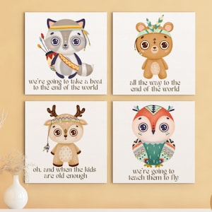 Printable Dave Matthews Kids Art DMB Nursery Digital Wall Art You And Me Lyrics Instant Download Boho Animal Print