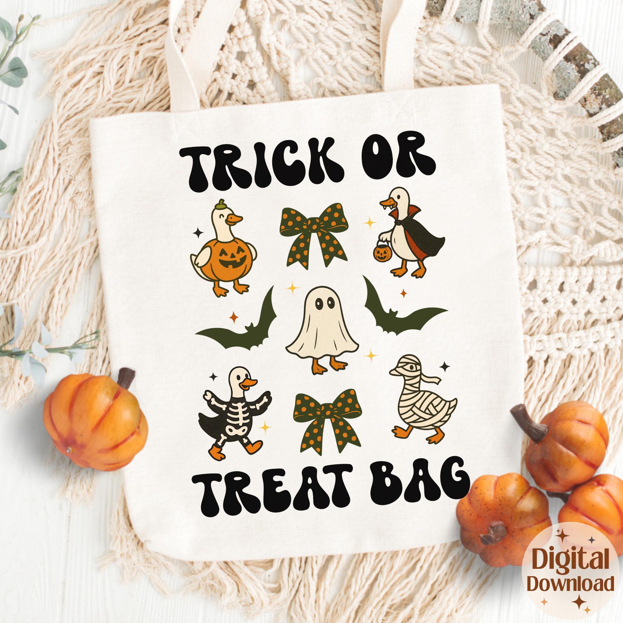 Trick or Treat Bag PNG SVG Printable , Kids Goose Ghosts , Halloween ...