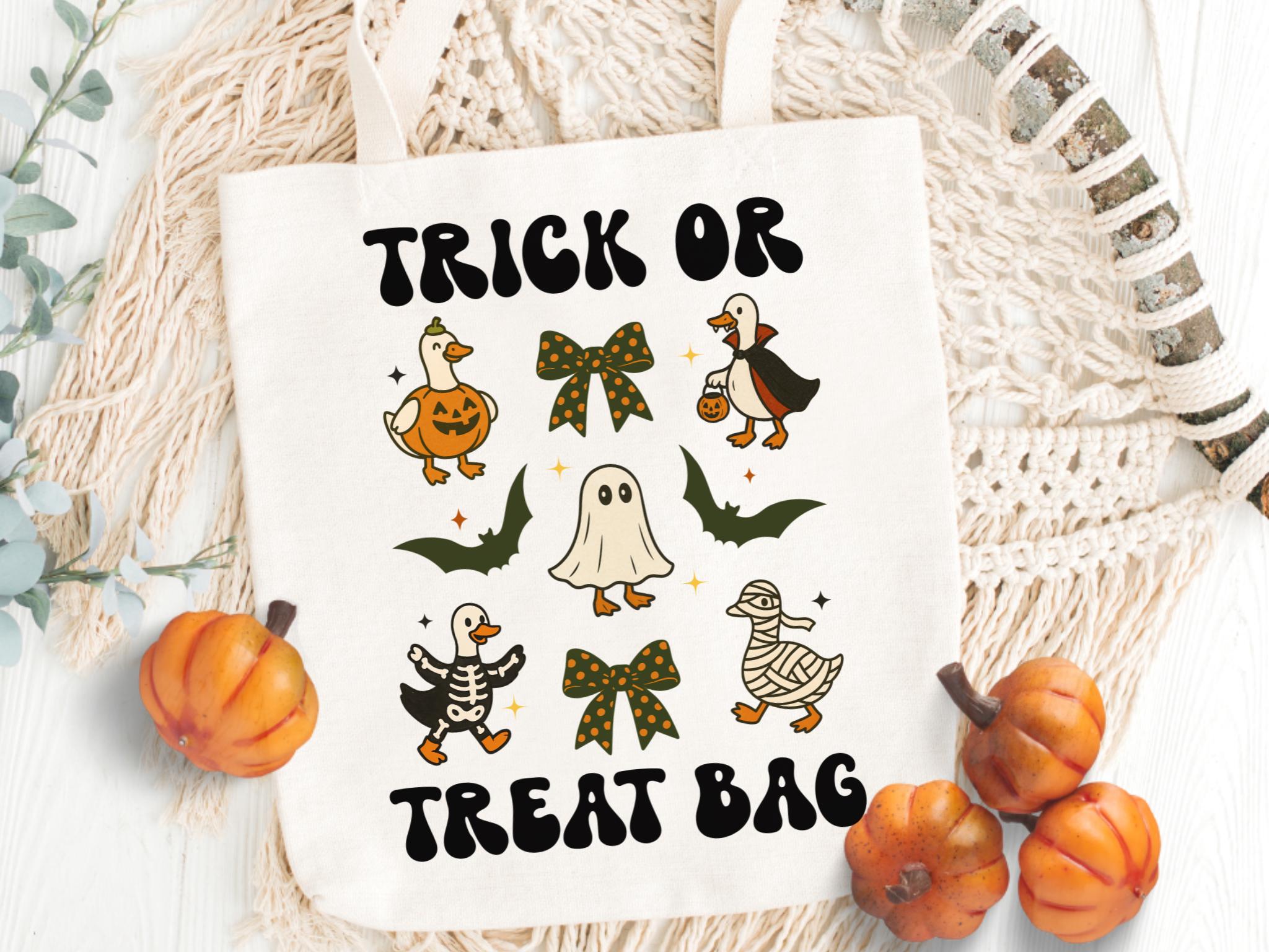 Trick or Treat Bag PNG SVG Printable , Kids Goose Ghosts , Halloween ...