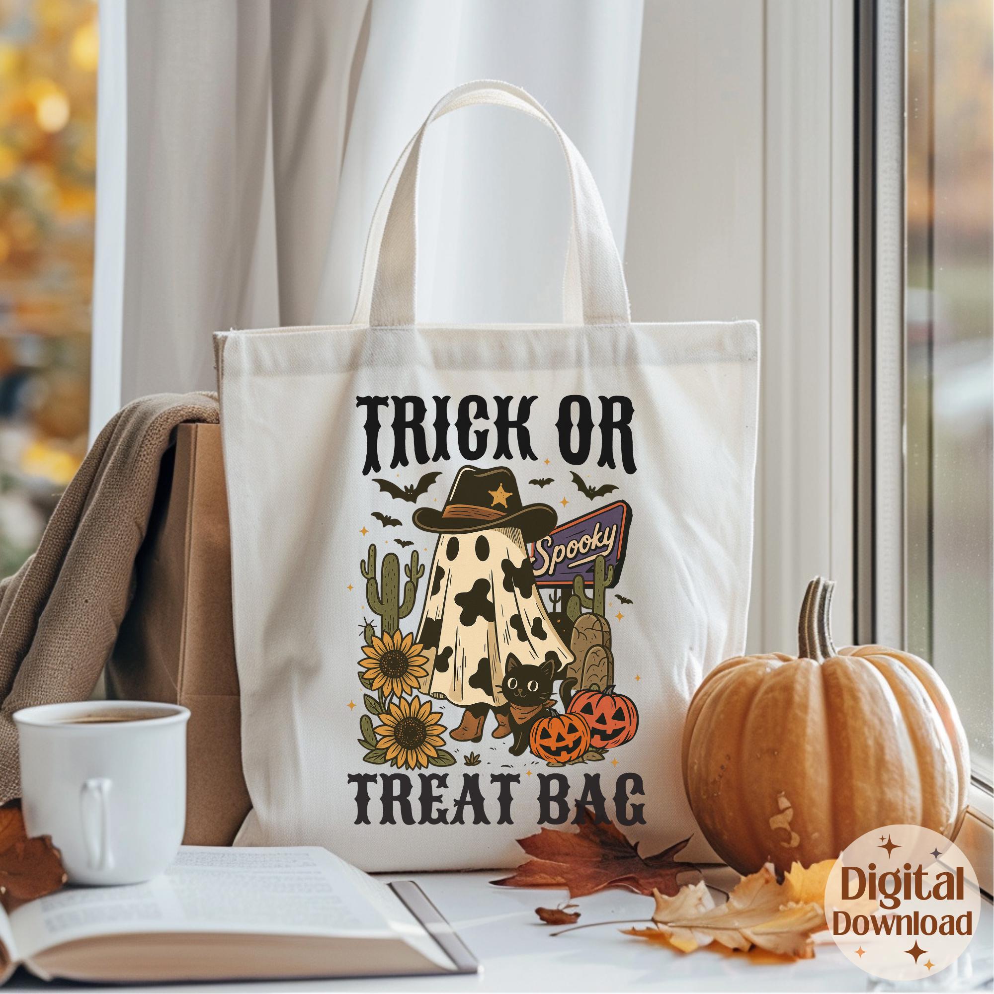 Trick or Treat Bag PNG SVG Printable , Kids Cowboy Ghosts , Halloween ...