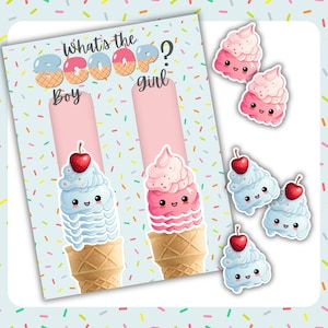 Ice Cream What&#39;s The Scoop Gender Reveal , He or She Cast Your Vote Digital Download , Ice Cream Baby Shower Voting Game Instant Printable