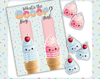 Eis, was ist die Kugel Geschlecht offenbaren, er oder sie werfen Sie Ihre Stimme Digital Download, Eis-Babyparty-Abstimmungsspiel Instant Printable
