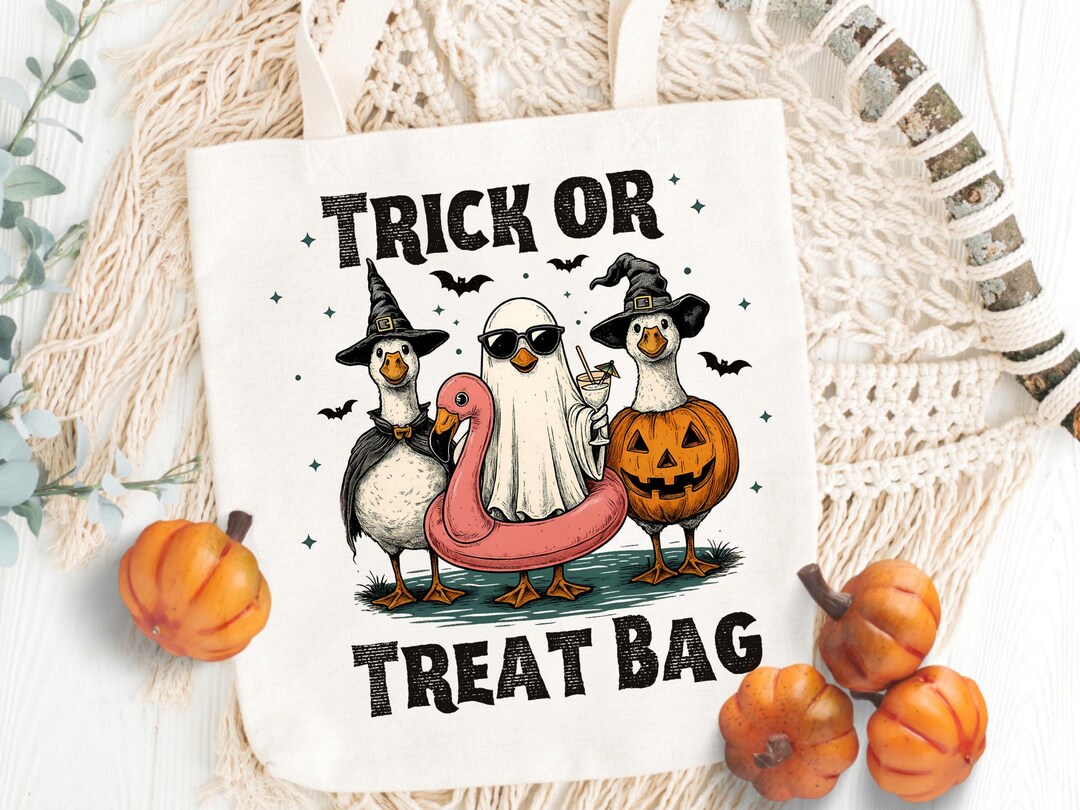 Trick or Treat Bag PNG SVG Printable , Kids Goose Ghosts , Halloween ...