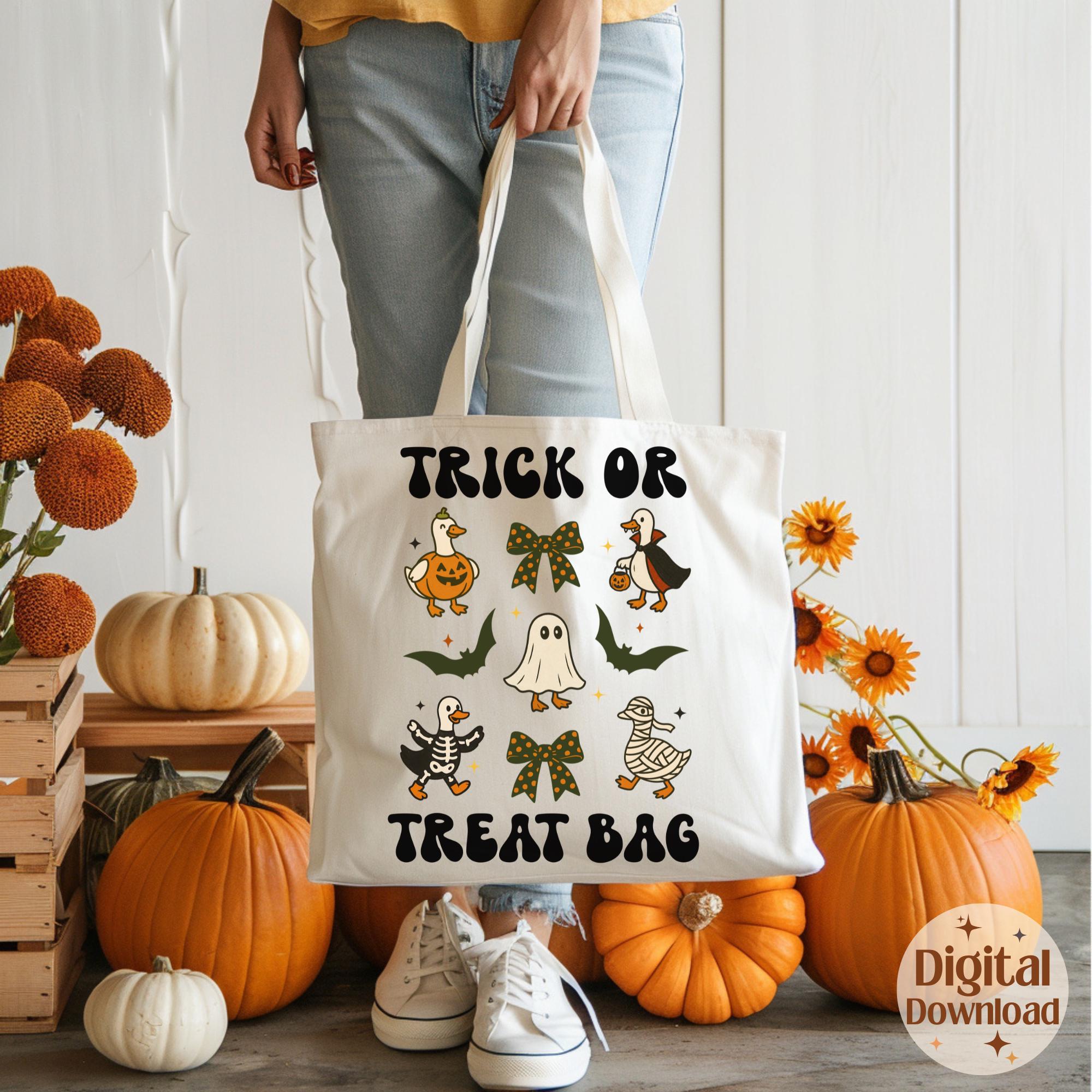 Trick or Treat Bag PNG SVG Printable , Kids Goose Ghosts , Halloween ...