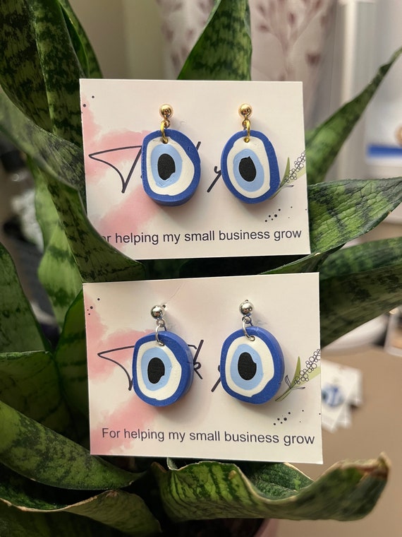 Polymer Clay Earrings Evil Eye Stainless Steel Hypoallergenic Gift