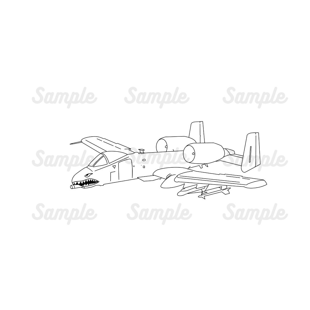 A10 Thunderbolt Warthog Airplane Fighter Jet Premium Design Bundle Svg