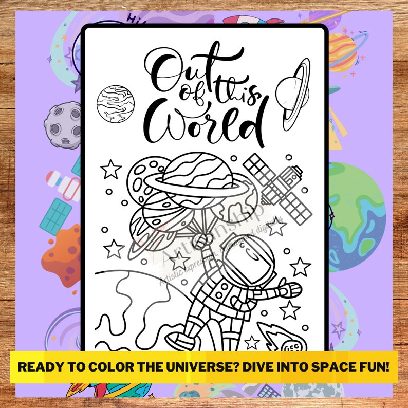 Space Activity Book for Kids - Printable PDF With Coloring Pages, Mazes ...