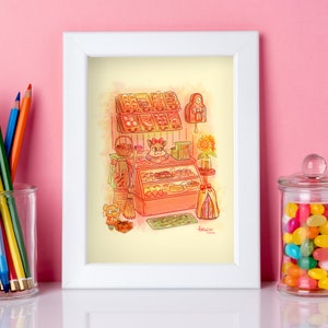 Kiki Bakery Cat Shop  - Anime Fanart - Kawaii Art Print