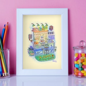 Card Game Shop Cat Shop  - Anime Fanart - Kawaii Art Print