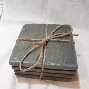 Hand Crafted Rustic Tile Coasters: Set of 4