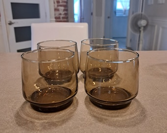 Set de 4 verre ambré  vintage