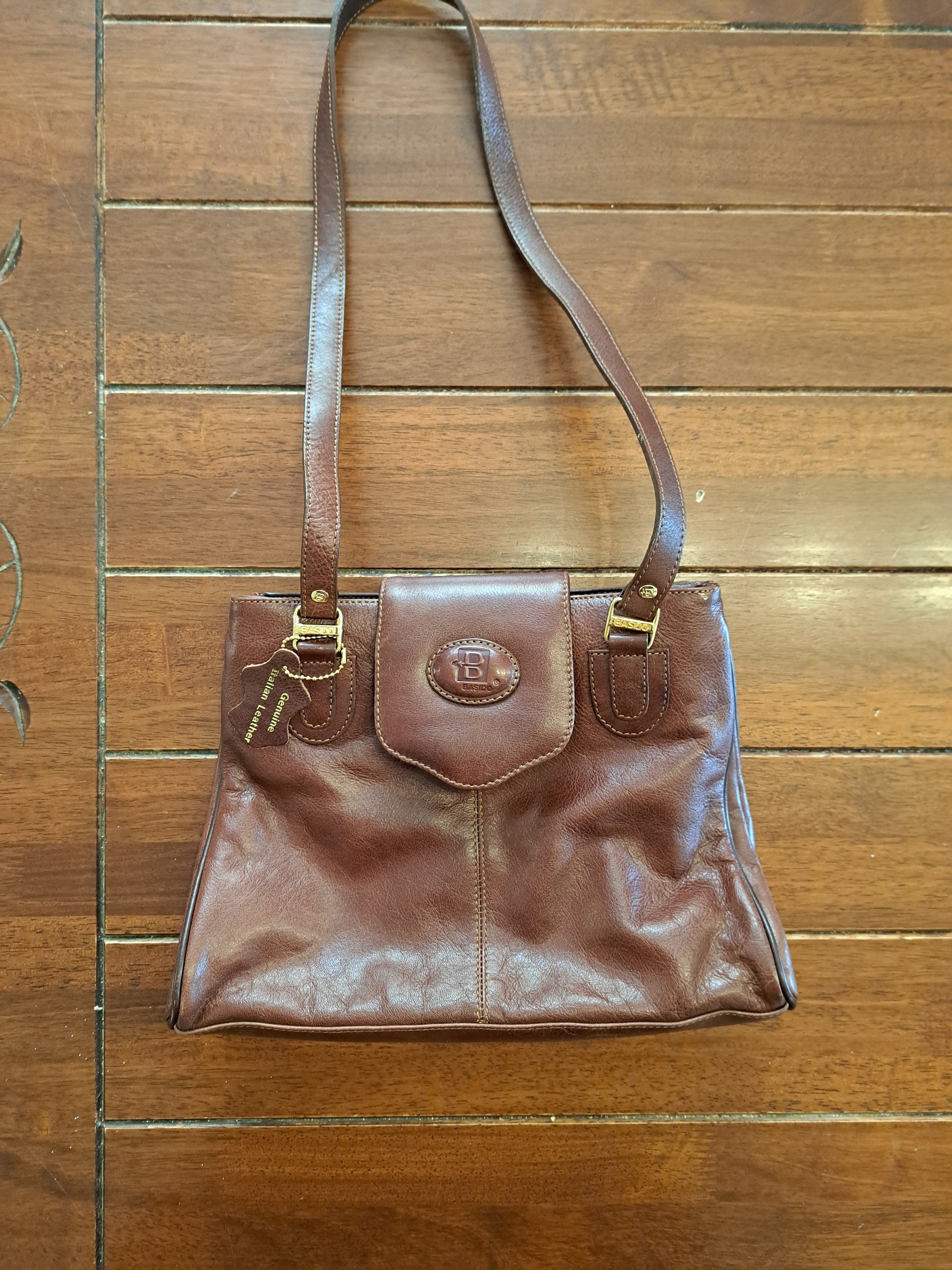 Vintage Basido Handbag in Brown Italian Leather Etsy