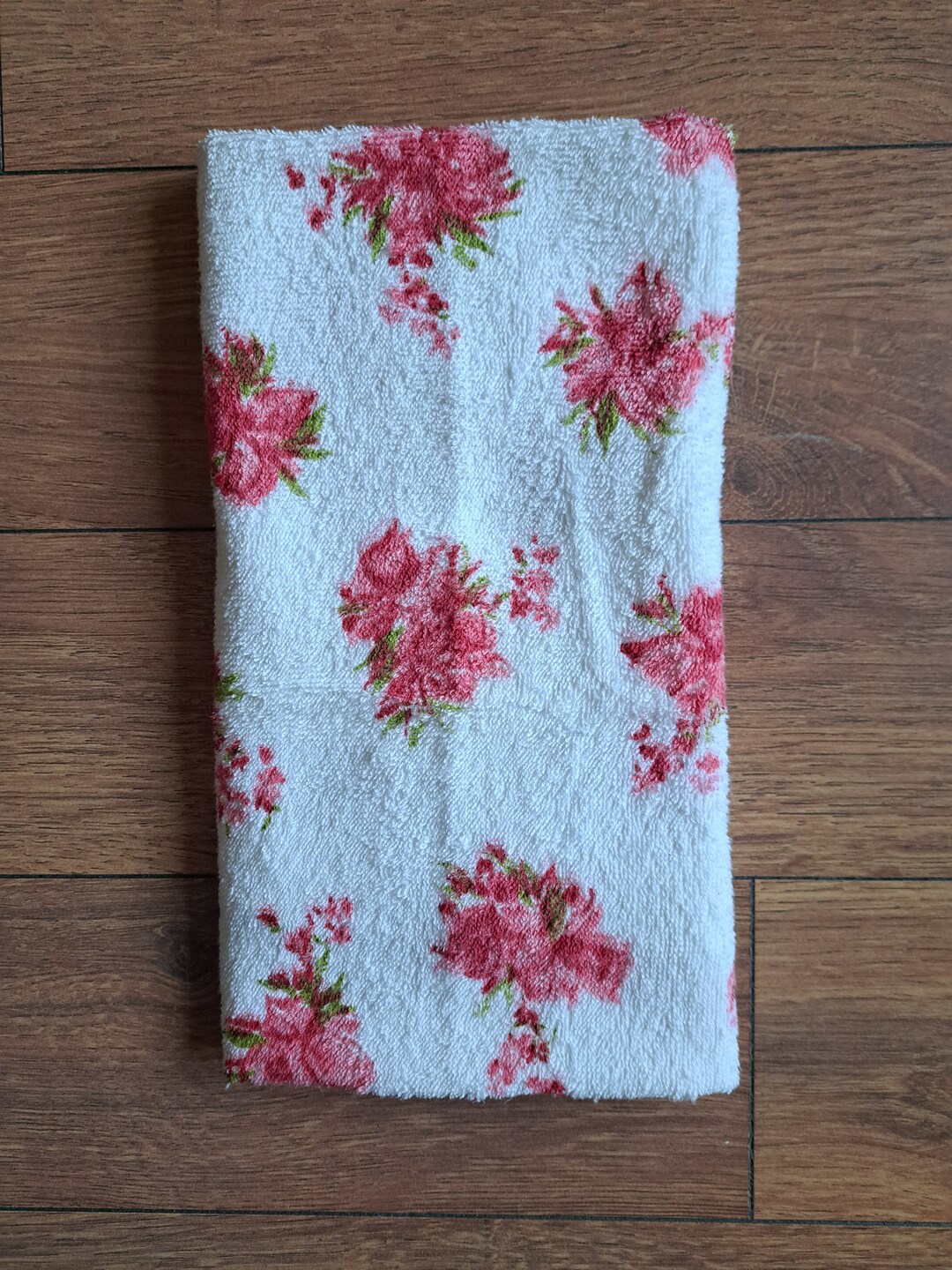 Vintage Bath Towel Floral Patterns Etsy