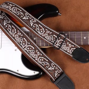 Fish Patterns Guitar Strap Lace Guitar Strap Handmade Strap Electric Guitar Strap Guitar Player Gift Adjustable Bass Strap Gifts For Her Bild 1