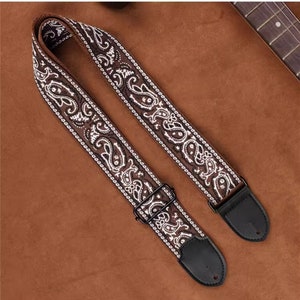 Fish Patterns Guitar Strap Lace Guitar Strap Handmade Strap Electric Guitar Strap Guitar Player Gift Adjustable Bass Strap Gifts For Her Bild 6