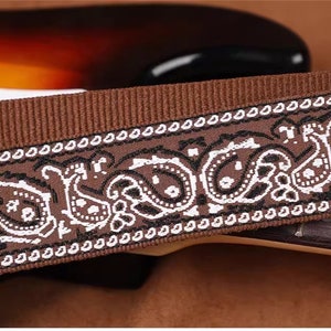 Fish Patterns Guitar Strap Lace Guitar Strap Handmade Strap Electric Guitar Strap Guitar Player Gift Adjustable Bass Strap Gifts For Her Bild 4