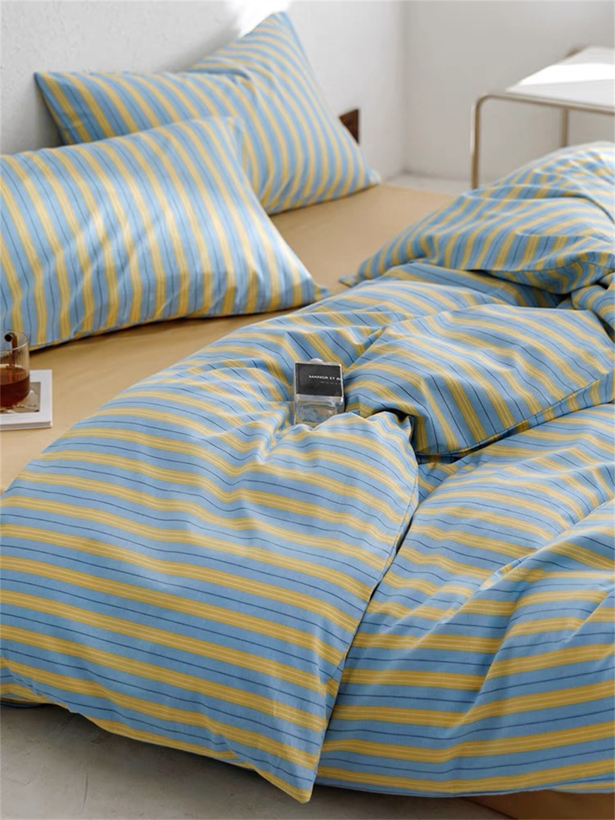 Custom Minimalist Geometric Pattern Duvet Cover Handmade Bedding Set Skinfriendly 100 Cotton