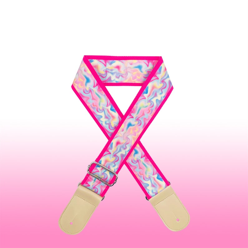 Pink Dreamy Rainbow Guitar Strap Celestial Handmade Guitar Etsy