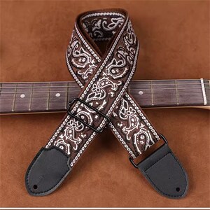 Fish Patterns Guitar Strap Lace Guitar Strap Handmade Strap Electric Guitar Strap Guitar Player Gift Adjustable Bass Strap Gifts For Her Bild 5