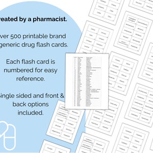Top 200 Drugs Flash Cards Printable Digital Download | Brand &amp; Generic ...