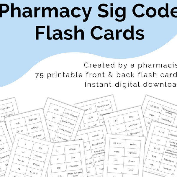 Pharmacy Tech Study Cards Etsy