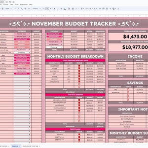 Monthly Budget Tracker Simple
